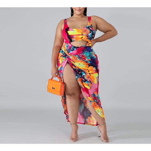 Plus Size Swimsuit One-piece Cover-Up Beach Wear - Picture 2 of 6